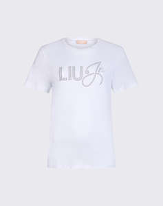 LIU JO WHITE_WA6J09_T-SHIRT MODA M/C ДАМСКА ТЕНИСКА