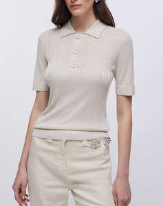 LIU JO WHITE_WA6M21_MAGLIA CHIUSA M/C ДАМСКА ТЕНИСКА