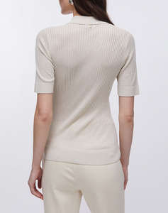 LIU JO WHITE_WA6M21_MAGLIA CHIUSA M/C ДАМСКА ТЕНИСКА