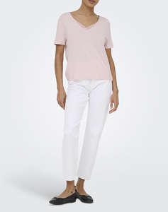 ONLY ONLRILLA S/S V-NECK LACE TOP JRS