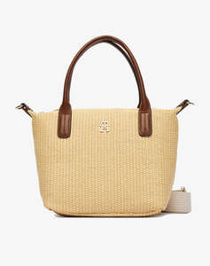 TOMMY HILFIGER POPETTE MINI TOTE RAFFIA