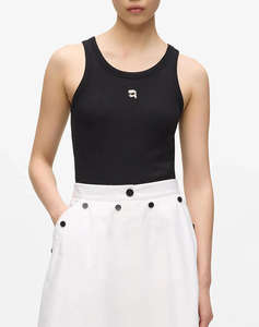 KARL LAGERFELD JEANS IKON RIBBED TANK TOP