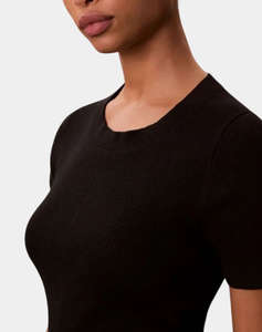 CALVIN KLEIN JEANS COTTON RIB SS MINI DRESS