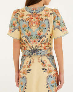 FARM RIO BOHO BEAUTY BUTTER SHORT SLEEVE TOP-BOHO BEAUTY BUTTER
