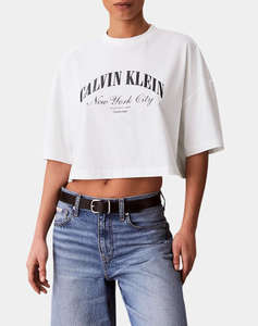 CALVIN KLEIN JEANS SS CROPPED BOXY HERITAGE CREST L