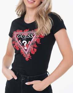 GUESS SS CN FLOWERS TRIANGLE TEE ДАМСКА БЛУЗА
