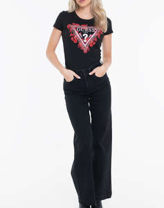 GUESS SS CN FLOWERS TRIANGLE TEE ДАМСКА БЛУЗА