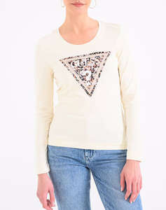 GUESS LS CN LEO TRIANGLE TEE ДАМСКА БЛУЗА