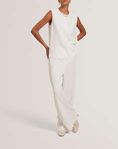 TED BAKER GORJJA Piping Detail Wide Leg Crepe Trouser