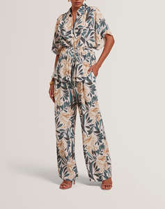 TED BAKER GRIESHA Printed Mid Rise Straight Leg Trouser