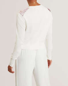 TED BAKER SISILLA Printed Woven Front Cardigan