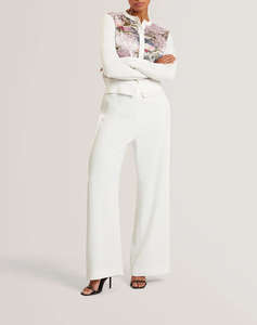 TED BAKER SISILLA Printed Woven Front Cardigan