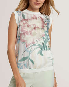 TED BAKER PAVONIA Printed Woven Front Tank