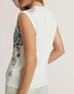 TED BAKER PAVONIA Printed Woven Front Tank