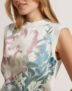 TED BAKER PAVONIA Printed Woven Front Tank