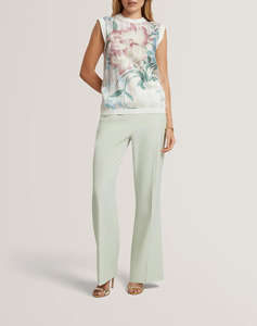 TED BAKER PAVONIA Printed Woven Front Tank