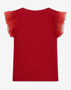 GUESS RIB SS T-SHIRT W/MESH Детска блуза GIRL