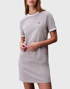 CALVIN KLEIN SS CTN MONOGRAM STRIPE TRIM MINI