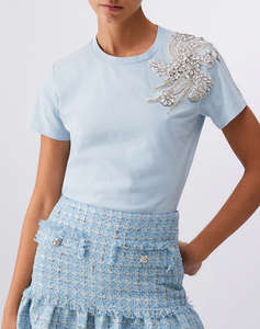 LIU JO BLACK_CA6J12_T-SHIRT C/PATCH ЖЕНСКА БЛУЗА