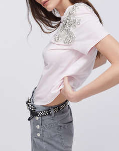 LIU JO BLACK_CA6J12_T-SHIRT C/PATCH ЖЕНСКА БЛУЗА