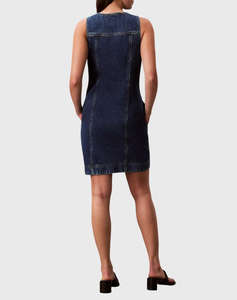 CALVIN KLEIN JEANS WHS SLVLS MINI TRUCKER DRESS MAD