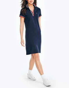 NAUTICA РОКЛЯ S/S TIPPED KNIT OCEAN POLO DRESS