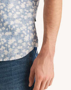 NAUTICA SHIRT KM S/S LINEN REVERSE PRINT