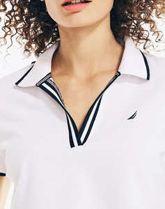 NAUTICA BLOUSE POLO ΚΜ S/S TIPPED SPLIT NECK OCEAN POLO
