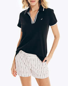NAUTICA BLOUSE POLO ΚΜ S/S TIPPED SPLIT NECK OCEAN POLO