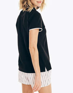 NAUTICA BLOUSE POLO ΚΜ S/S TIPPED SPLIT NECK OCEAN POLO