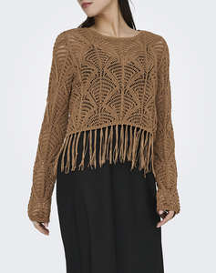 ONLY ONLLEONIE LS STRUCTUR FRING ONECK CC KNT