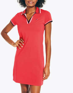 NAUTICA РОКЛЯ S/S TIPPED KNIT OCEAN POLO DRESS