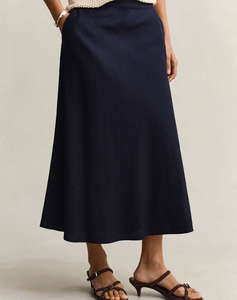 GANT SKIRT FLARED LINEN BLEND SKIRT