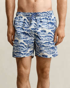 GANT SWIMSUIT WAVES PRINT SWIM SHORTS