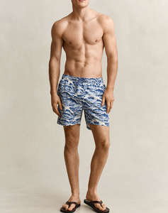 GANT SWIMSUIT WAVES PRINT SWIM SHORTS