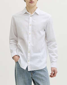JACK&JONES JJESUMMER LINEN BLEND SHIRT L/S SN