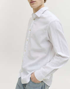 JACK&JONES JJESUMMER LINEN BLEND SHIRT L/S SN