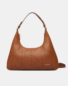 CALVIN KLEIN JEANS EMBLEM AOP PERFOR LTHR BAG