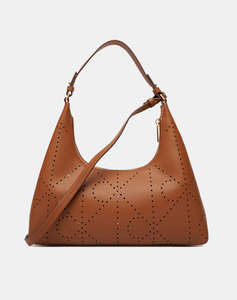 CALVIN KLEIN JEANS EMBLEM AOP PERFOR LTHR BAG