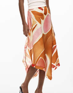 DESIGUAL FAL_VENT_ORANGE WOMENS SKIRT