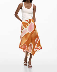 DESIGUAL FAL_VENT_ORANGE WOMENS SKIRT