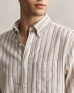 GANT РИЗА ΜΜ REG COTTON LINEN STRIPE SHIRT