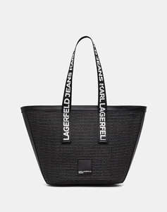 KARL LAGERFELD JEANS KLJ BOX LOGO RAFFIA SHOPPER