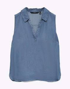 VERO MODA VMHARPER SL COLLAR SHORT TENCEL TOP GA