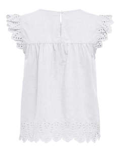 ONLY ONLTULUM EMB S/S TOP WVN