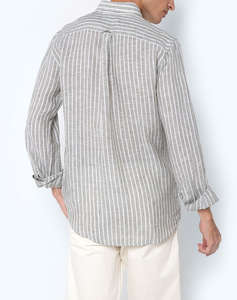 THE BOSTONIANS SHIRT ACORN LINENREGULAR FIT Stripe LINEN Button-down Regular Fit