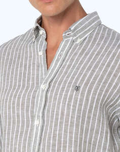 THE BOSTONIANS SHIRT ACORN LINENREGULAR FIT Stripe LINEN Button-down Regular Fit