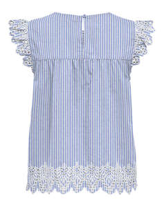 ONLY ONLTULUM EMB S/S TOP WVN