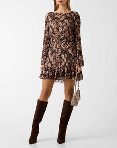 GUESS LS ILENIA PLEAT DRESS WOMENS DRESS