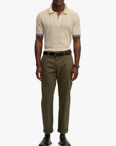 SUPERDRY D2 STUD KNITTED TEXTURE S/S POLO MENS BLOUSE